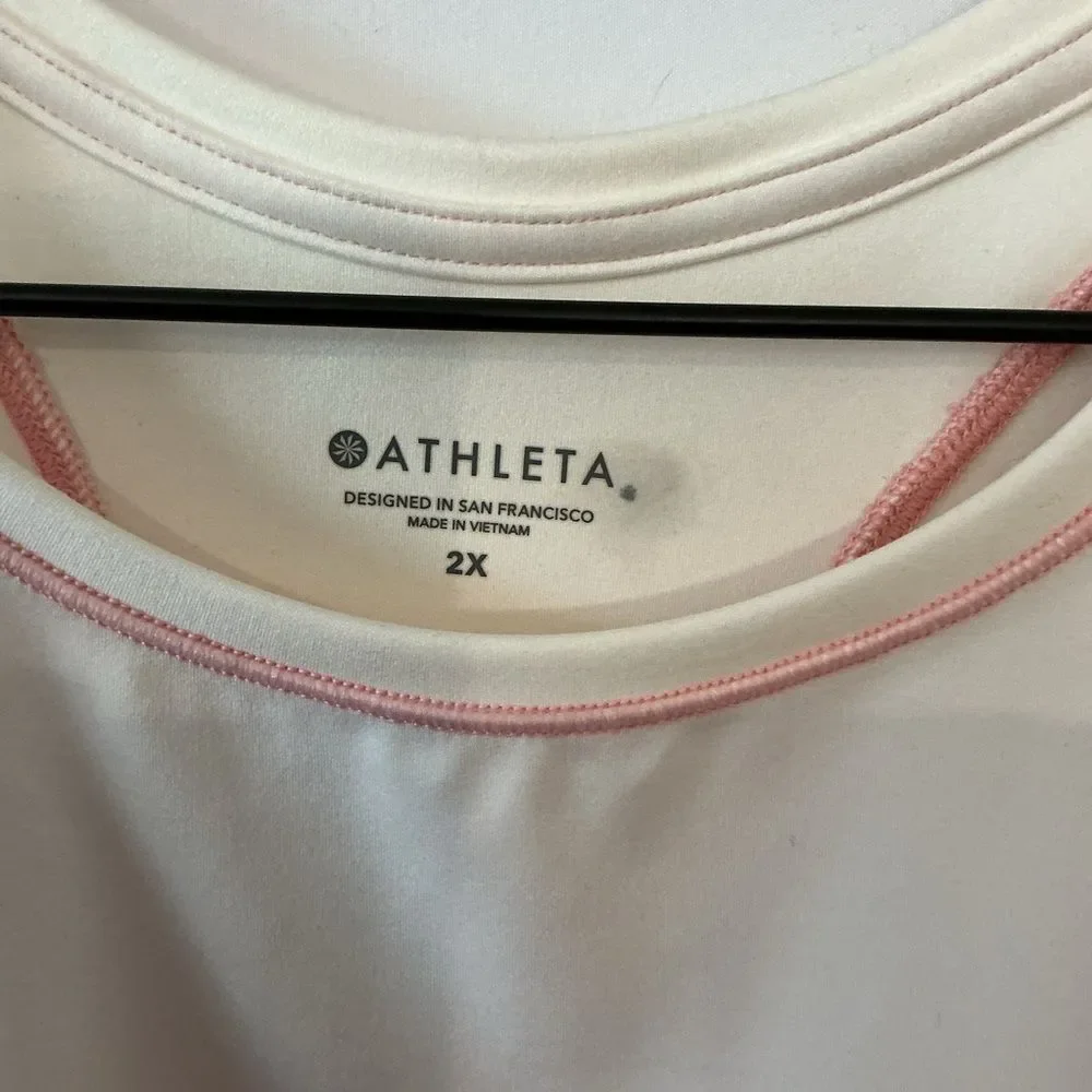 NWT Athleta Shanti Printed Crop Tank 2X White Orange Purple Ombre